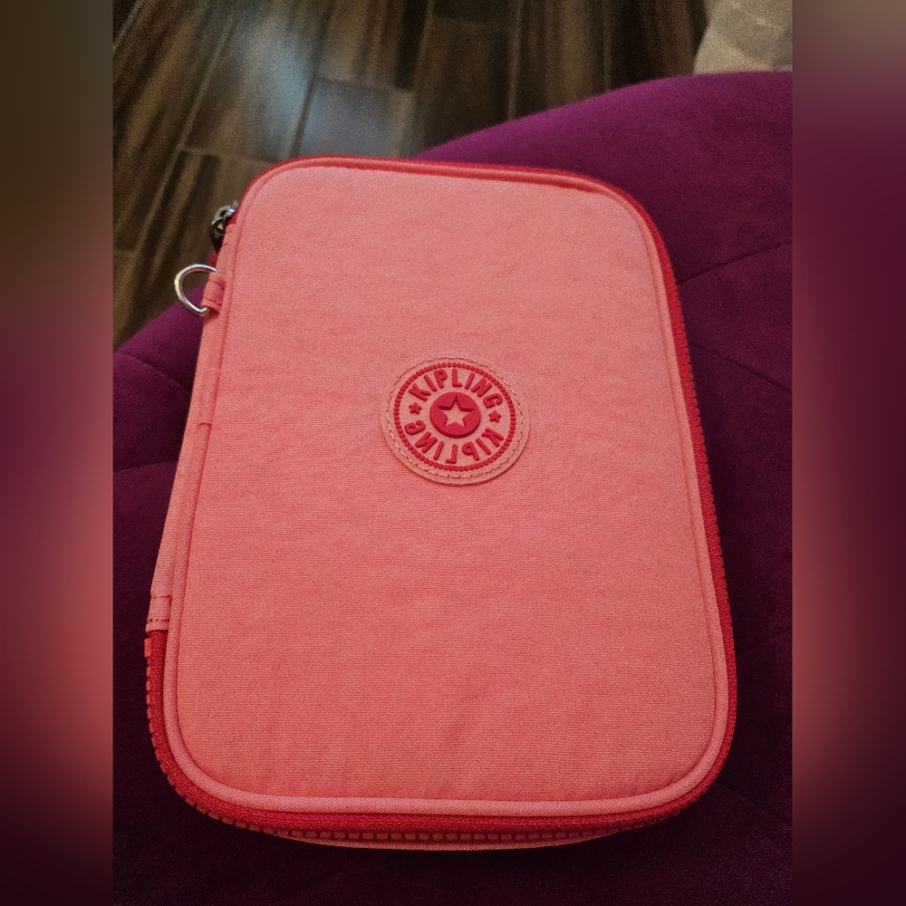 KIPLING PENCIL CASE PINK nwot🌹🌹🌹🌹🌹🌹🌹🌹
